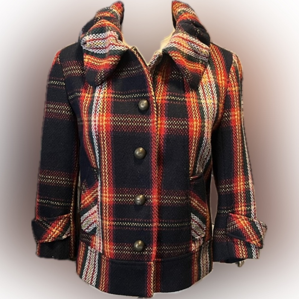 Anthropologie / Tulle plaid jacket